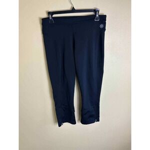 Athleta Black Capri Leggings‎ Activewear Cropped Zipper Athletic Workout Small
